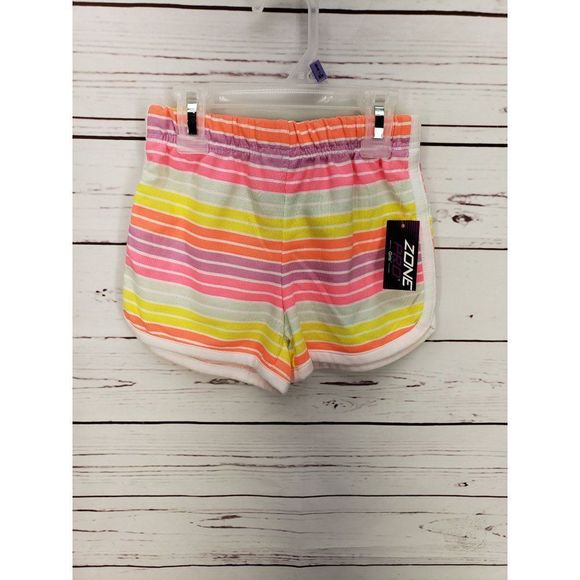 Zone Pro Small 6/6x Rainbow Sweat shorts girls new with tags hot pink hot orange - Picture 7 of 8
